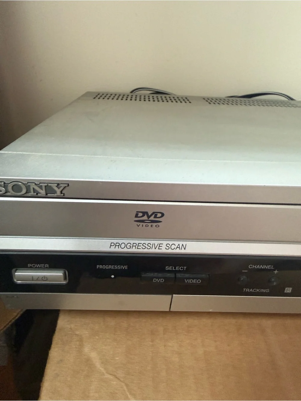 Sony DVD-VHS Player Combo in Silver and Black
